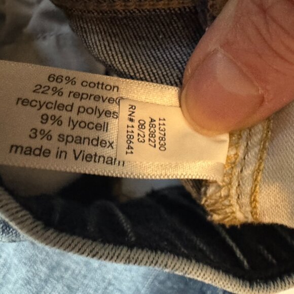 Lane Bryant High rise Pull on Straight fit Jean Size 20S Medium wash distressed - Picture 4 of 9